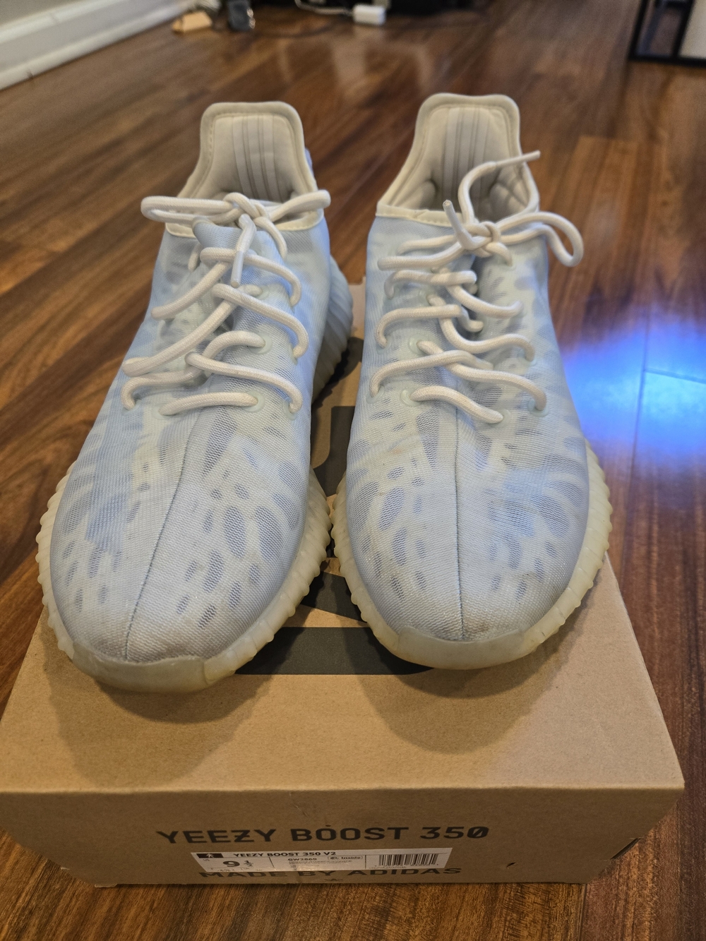 Men's Yeezy Boost 350 V2 Light Blue Knit Sneakers
